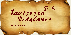 Ravijojla Vidaković vizit kartica